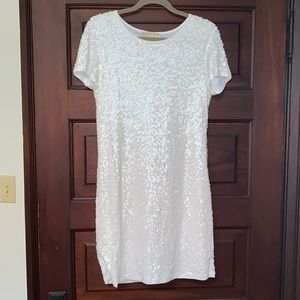 White Sequin MICHAEL Michael Kors Dress